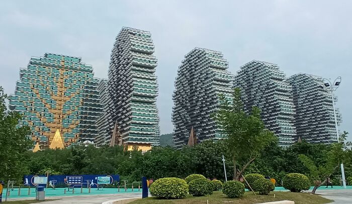 bâtiments à Sanya, en Chine